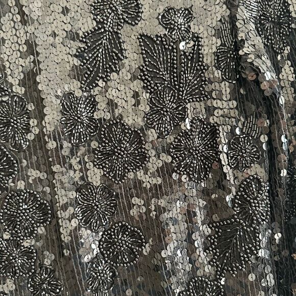 Vintage  Judith Ann Creations black sequined Silk  80s Sequin jacket sz S - Picture 4 of 6